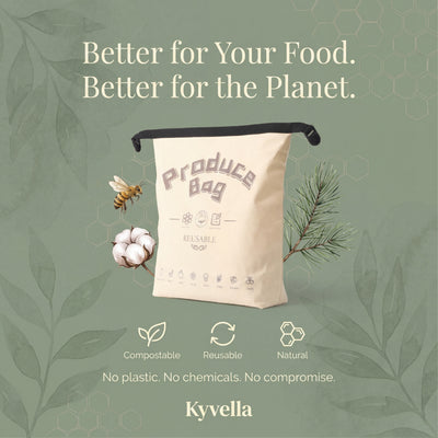 Premium 100% Cotton-Beeswax Produce Bags